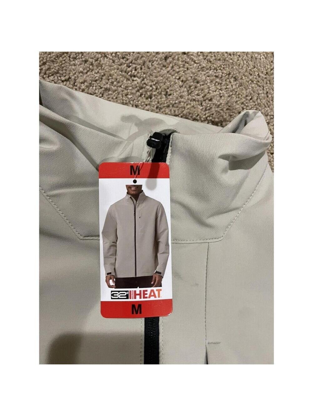 Men's 32 Degrees Heat tan ivory windbreaker jacket M MEDIUM - Picture 2 of 5